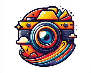 Obraz premium photography day color realistic vibe logo icon vector style with white background