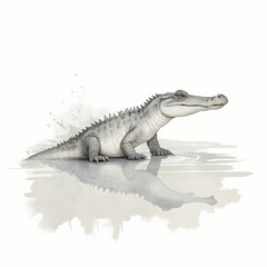 Naklejka premium crocodile ,watercolor illustration isolated on white background 