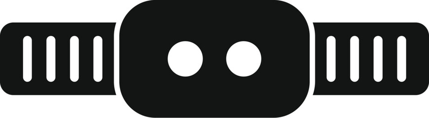 Black glyph icon representing a fitness tracker recording physical activity