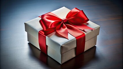 Obraz premium A beautiful gift box with a red bow, perfect for special occasions and celebrations, gift, surprise, present, ribbon, festive