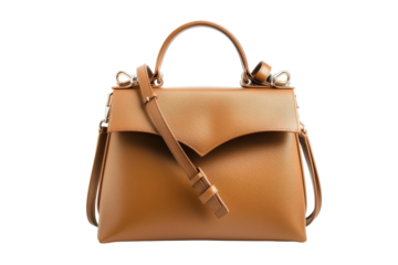 A Tan Leather Handbag With a Unique Strap Design for Everyday Chic