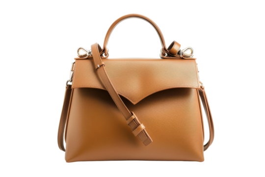 A Tan Leather Handbag With a Unique Strap Design for Everyday Chic