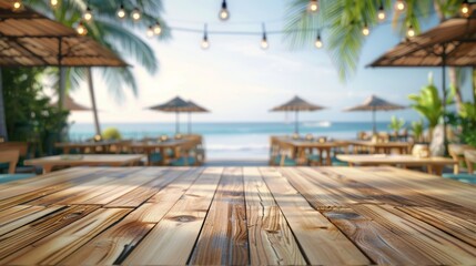 Beachfront Restaurant Table with Ocean View - Tropical Vacation Vibes