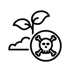 Vector black line icon for Herbicides