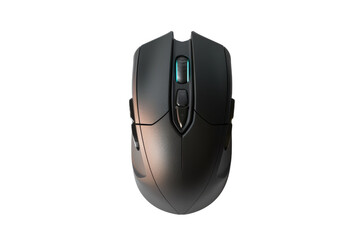 A Black Computer Mouse With Blue Lights, Ready For Action