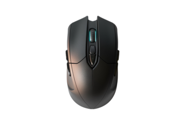 A Black Computer Mouse With Blue Lights, Ready For Action