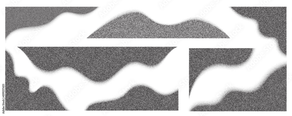 Poster dotted corners. noise vector gradient fade stipple effect. halftone grunge gradation shadow. gritty 