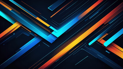 Obraz premium Abstraktion Mehrfarbige Wellen 16x9. Hintergrund für Computer 4.