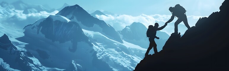 A group of people are hiking up a mountain