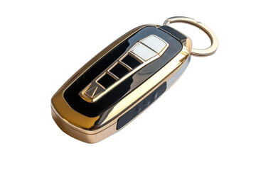 A Gilded Key to Ignition: A Shiny Car Key Fob in a Studio Setting
