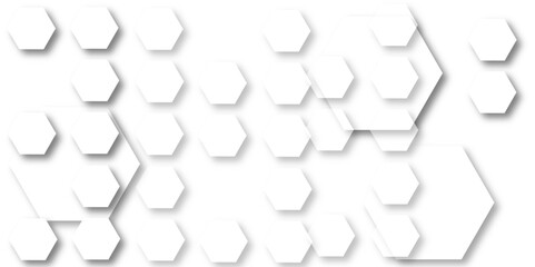 Abstract white background with hexagon and hexagonal background. Luxury white pattern with hexagons. abstract 3d hexagonal background with shadow. 3D futuristic abstract honeycomb mosaic background.