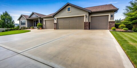 Smooth concrete driveway in Des Moines, Iowa, concrete, driveway, smooth, texture, surface, residential, urban, Midwest