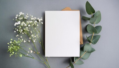 Nature's Elegance: Blank Card with Eucalyptus Accents