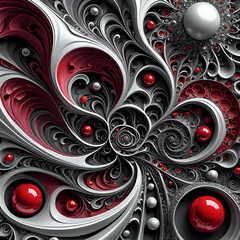 Abstraktion Fraktale Kohle Rubin 1x1. Hintergrund für das Design 6. © nitroziklop7
