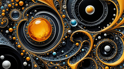  Abstraktion Fraktale Kohle bernstein 16x9. Hintergrund für das Design 5. © nitroziklop7