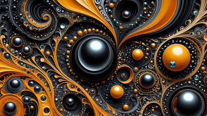  Abstraktion Fraktale Kohle bernstein 16x9. Hintergrund für das Design 6. © nitroziklop7