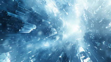 abstract blue and white tech background, scientific,generative ai