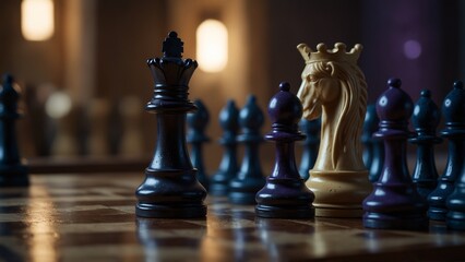 chess pieces on the board