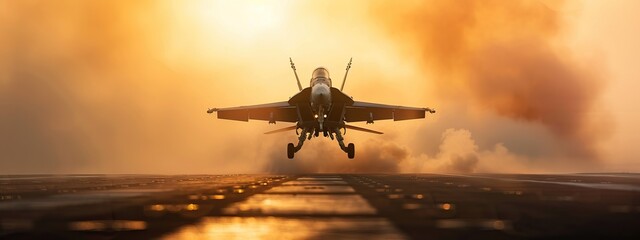 A jet is flying in the sky at sunset by AI generated image