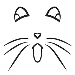 Cat animal ears cute black lines animal head animal body parts