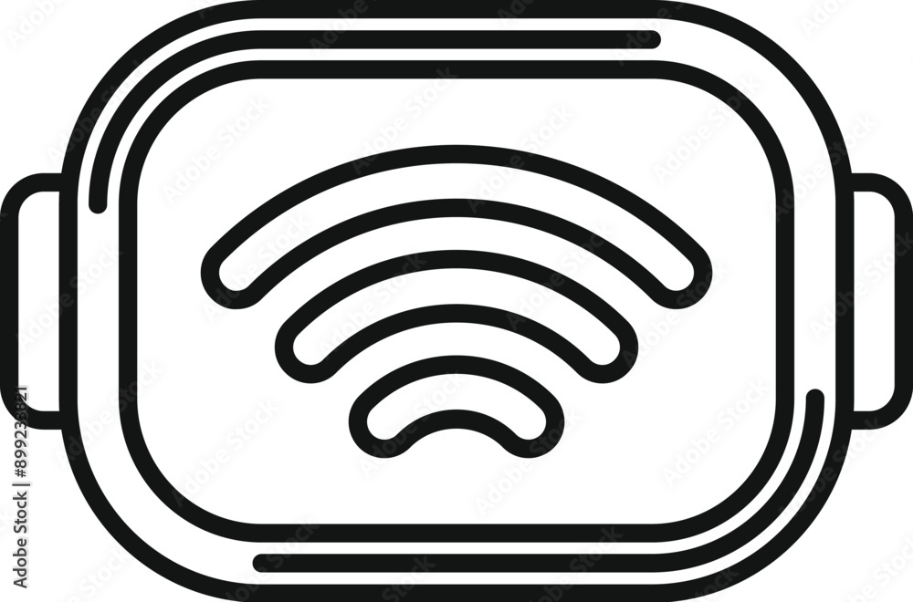 Poster virtual reality glasses are connecting to a network using a wifi signal