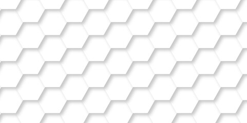 Abstract hexagonal futuristic geometric backdrop White background and embossed hexagon , honeycomb white hexagon concept design abstract technology background vector background, or wallpaper.