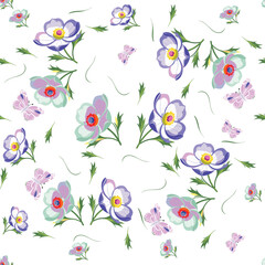 Seamless floral abstract pattern for printing,wallpaper, fabric, covers. Beautiful elegant modern flowers