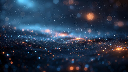Obraz premium Blue Space Filled with Stars, Bokeh, and Particle Lighting in Digital Art
