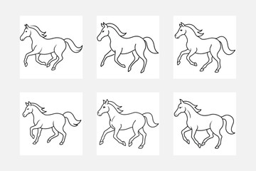 Fun and Easy Horse Line Art for Kids Illustrations
