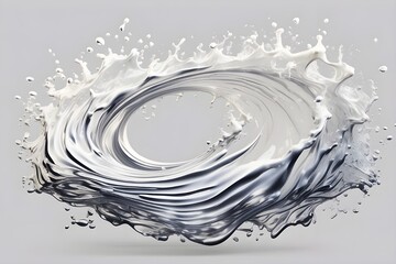 Fototapeta premium Clear white water Spiral liquid splash swirl wave on transparent background cutout, PNG file. Many assorted different design. Mockup template for artwork graphic design