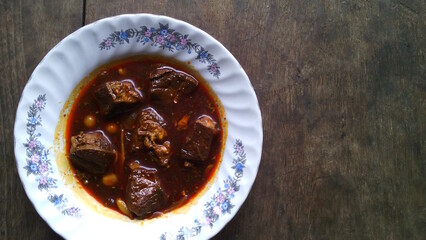 Hang Lay Curry, food, plate, background, meat