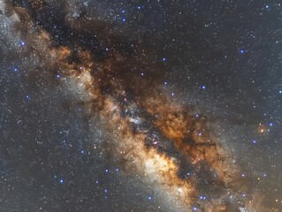 Milky Way wonder background with planets, stars and nebulae in space.