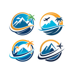 Obraz premium A travel company logo art illustration