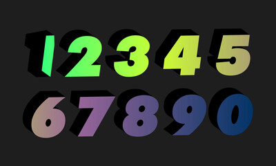 3D set number, Vector set of number, gradient number