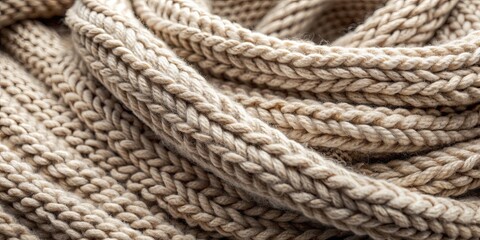 Close-up of textured wool fabric knit scarf for cozy and warm winter clothing, wool, natural, cozy, knit, warm, clothes