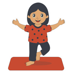 Cute Children Sport Character in Cartoon Design. Vector Illustration