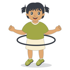 Cute Children Sport Character in Cartoon Design. Vector Illustration