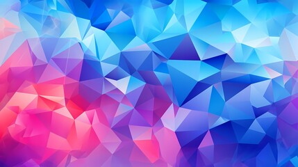 Fototapeta premium Colorful abstract polygonal background with shades of blue, pink, and purple.
