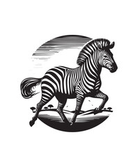 zebra vector art,graphics zebras icons set,vintage illustration zebra clipart,vector zebras flat style artwork design