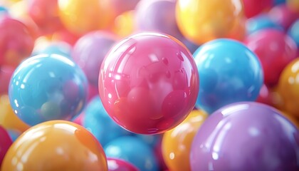 Set of colorful spheres