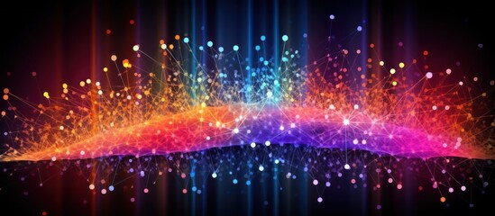 Abstract Network with Colorful Lights