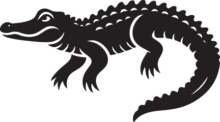 alligator silhouette vector illustration.  Crocodile silhouette vector illustration. Crocodile and alligator silhouette
