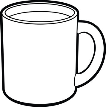 recommend clip art: mug line art vector illustration outline design