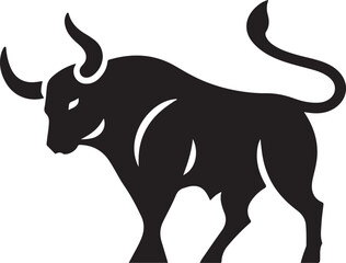 Bull silhouette, Bull vector illustration. Vector Bull, Bull Illustration, Angry Bull Vector 
