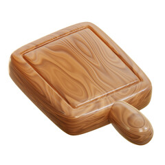 wooden cutting board is essential 3D cute cartoon for any kitchen.  recipe blogs, cooking tutorials, and product advertisements. 