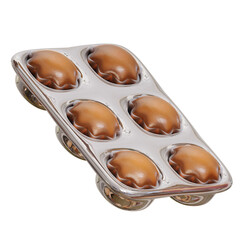 baked cupcakes in muffin tray for making cupcakes, muffins, and mini cakes. 3D cute cartoon baking tutorials, product listings, and recipe websites.