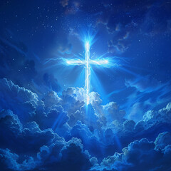 A symbol of faith and hope in religious belief, portrayed against a backdrop of a peaceful sky.