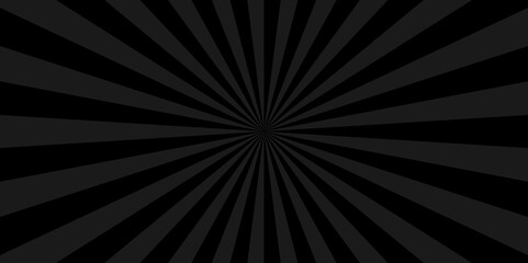 Vector black and gray sun rays and sunburst backdrop background. Seamless retro vintage burst sunrise sunbeam element spiral striped illustration sunray template wallpaper design.