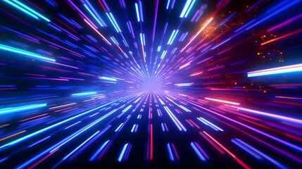 Futuristic abstract Glowing rays Background.  Generated Ai