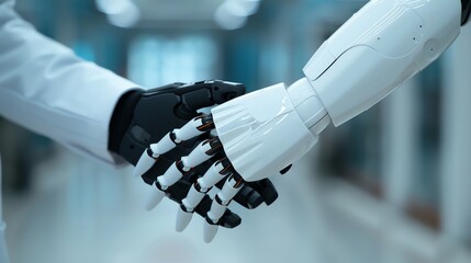 Engineer presenting a novel robotics technology, invention, advanced creativity